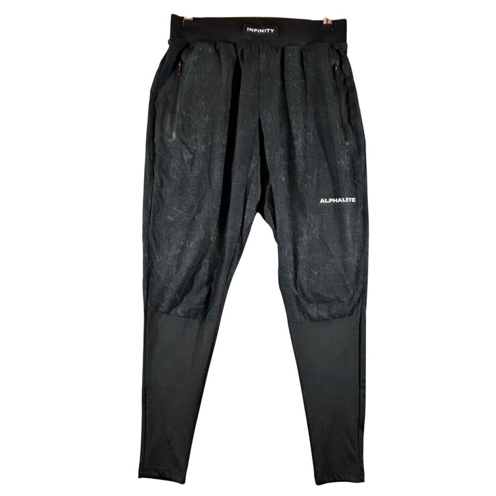 Alphalete Infinity Joggers Black Acid Wash Tapered Activewear Pants Women Small